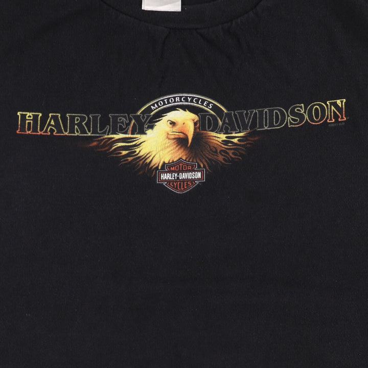 Harley-Davidson Eagle Pattern Motorcycle T-Shirt, Men's, Size XXXL cotton black type Vintage Second Hand