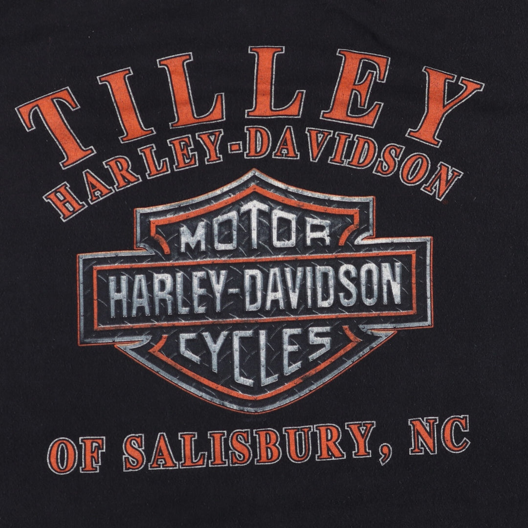 Harley-Davidson Eagle Pattern Motorcycle T-Shirt, Men's, Size XXXL cotton black type Vintage Second Hand