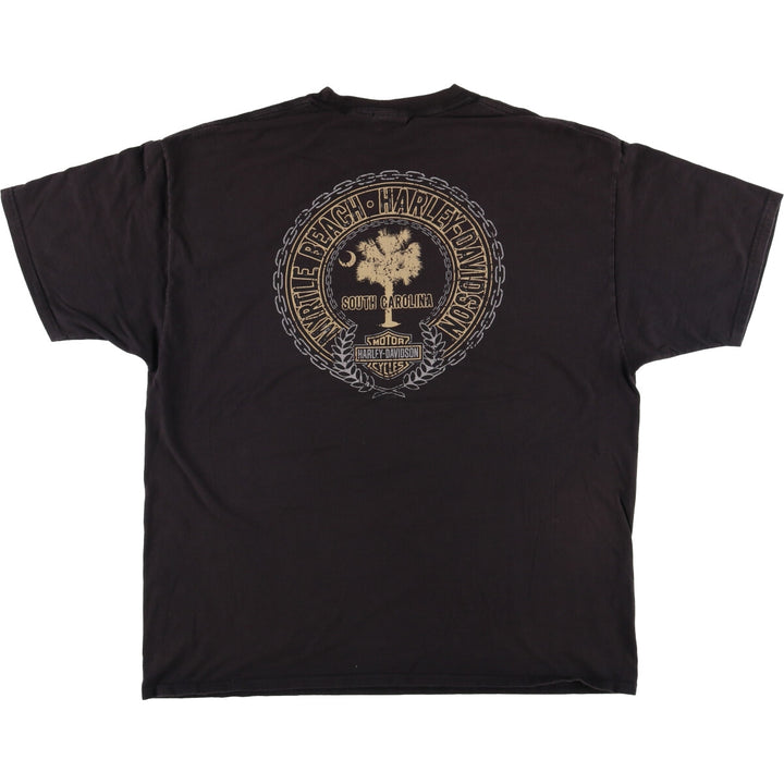 Harley-Davidson Eagle Pattern Skull Pattern Motorcycle Bike T-Shirt Men's XXL cotton black type Vintage Second Hand