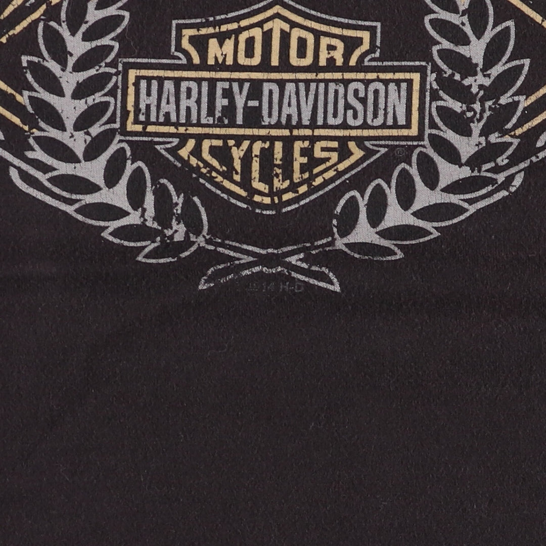 Harley-Davidson Eagle Pattern Skull Pattern Motorcycle Bike T-Shirt Men's XXL cotton black type Vintage Second Hand