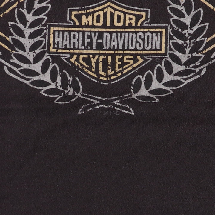 Harley-Davidson Eagle Pattern Skull Pattern Motorcycle Bike T-Shirt Men's XXL cotton black type Vintage Second Hand