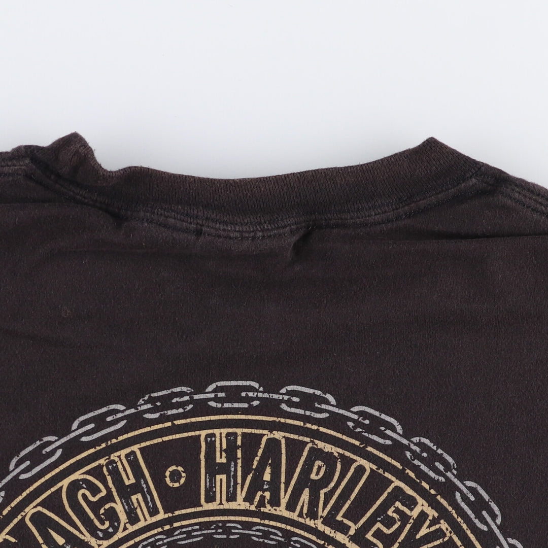 Harley-Davidson Eagle Pattern Skull Pattern Motorcycle Bike T-Shirt Men's XXL cotton black type Vintage Second Hand