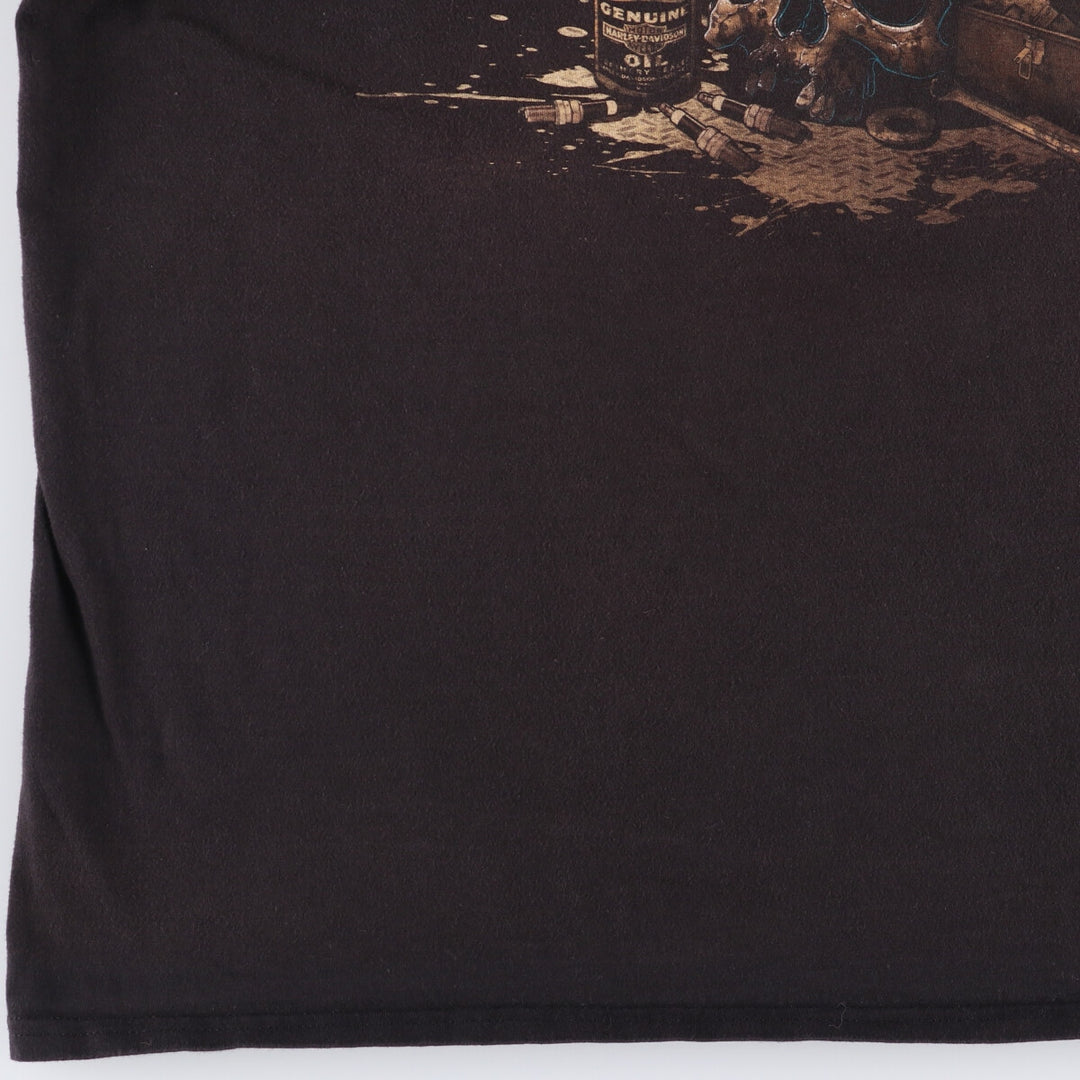 Harley-Davidson Eagle Pattern Skull Pattern Motorcycle Bike T-Shirt Men's XXL cotton black type Vintage Second Hand