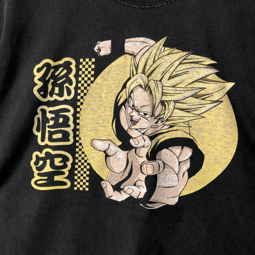 DRAGONBALL Dragon Ball Son Goku Anime Character Print Long Sleeve T-Shirt, Men's Size L unclear black type Vintage Second Hand