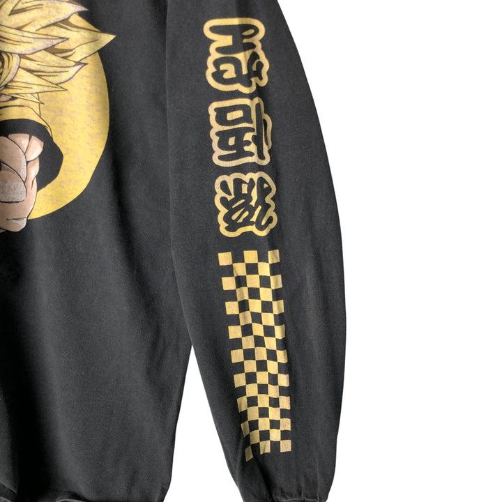 DRAGONBALL Dragon Ball Son Goku Anime Character Print Long Sleeve T-Shirt, Men's Size L unclear black type Vintage Second Hand