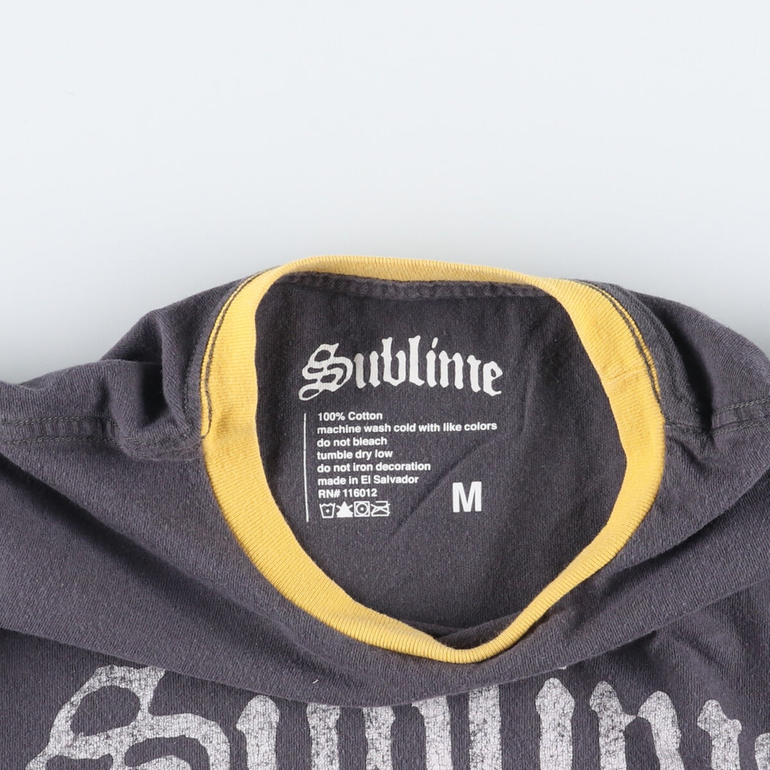 SUBLIME Cut-Off Band T-Shirt, Women's Size Medium cotton Charcoal Vintage Second Hand