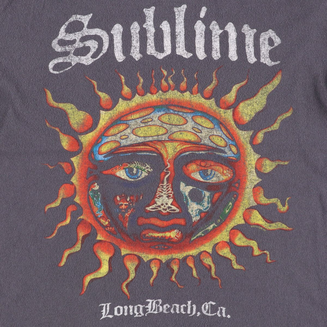 SUBLIME Cut-Off Band T-Shirt, Women's Size Medium cotton Charcoal Vintage Second Hand