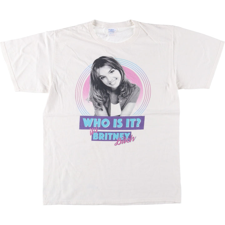 PORT and COMPANY Britney Spears Band T-Shirt, Men's Size Medium cotton white type Vintage Second Hand