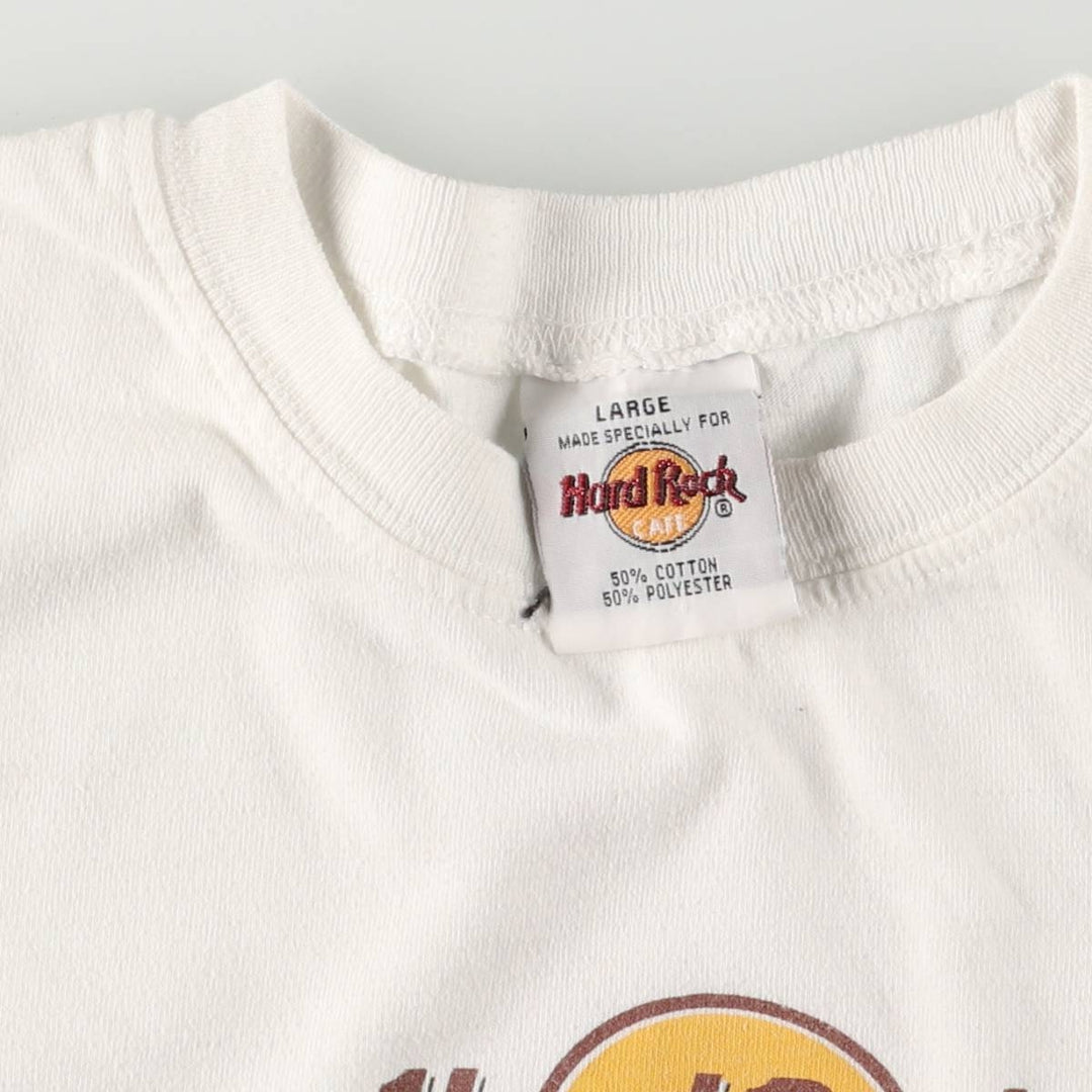 Vintage 90'S HARD ROCK CAFE advertising T-shirt, size L, women's cotton white type Vintage Second Hand