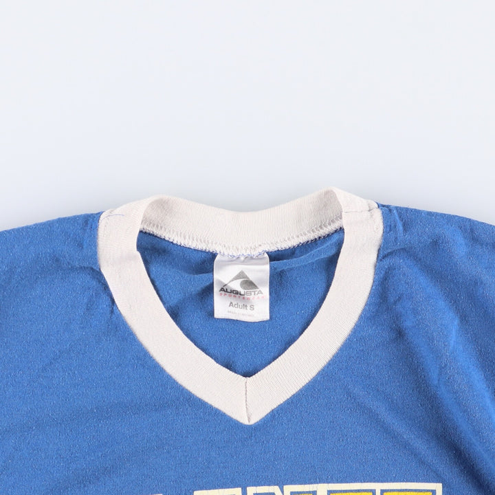 90s-00'S Augusta Planet Nutrition V-neck advertising T-shirt, women's size small cotton blue type Vintage Second Hand