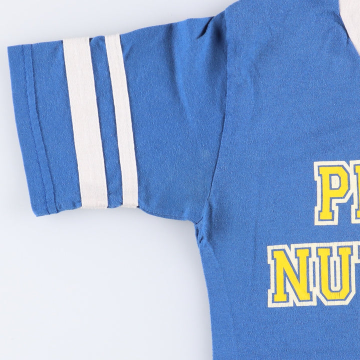 90s-00'S Augusta Planet Nutrition V-neck advertising T-shirt, women's size small cotton blue type Vintage Second Hand
