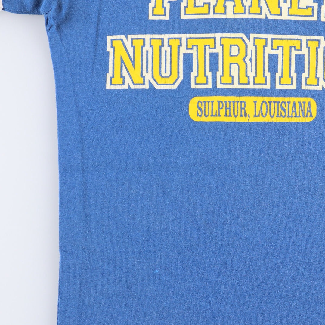90s-00'S Augusta Planet Nutrition V-neck advertising T-shirt, women's size small cotton blue type Vintage Second Hand