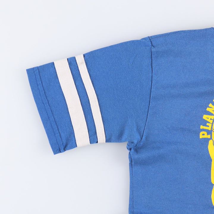 90s-00'S Augusta Planet Nutrition V-neck advertising T-shirt, women's size small cotton blue type Vintage Second Hand
