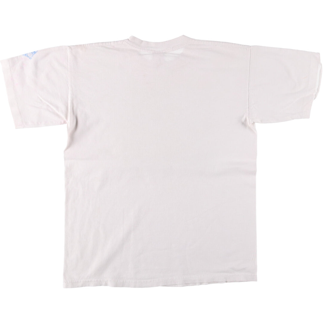 Vintage 90'S BLUE WAVE dog print T-shirt, made in the USA, size M, men's cotton white type Vintage Second Hand