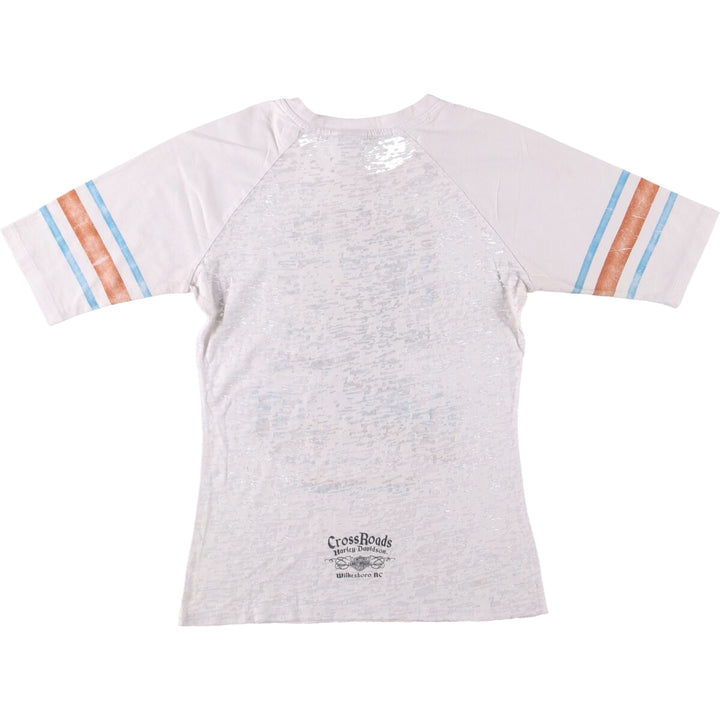 Harley-Davidson Eagle Pattern Motorcycle T-Shirt, Made in USA, Women's Size Medium cotton white type Vintage Second Hand