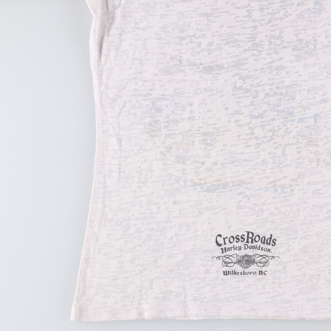 Harley-Davidson Eagle Pattern Motorcycle T-Shirt, Made in USA, Women's Size Medium cotton white type Vintage Second Hand