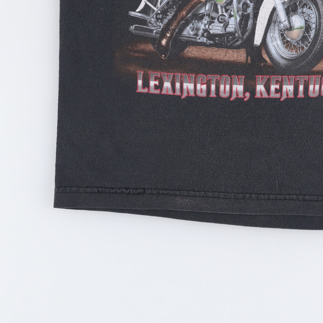 Harley-Davidson Pin-Up Girl Fire Pattern Motorcycle Bike T-Shirt, Men's Size Small cotton black type Vintage Second Hand