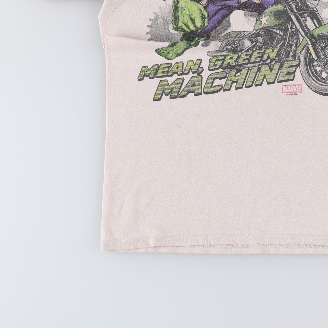 Harley-Davidson Marvel Hulk Motorcycle T-Shirt, Men's Size Small unclear Beige type Vintage Second Hand