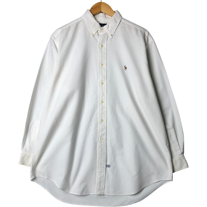 Ralph Lauren long sleeve button down shirt, men's size L cotton white type Vintage Second Hand