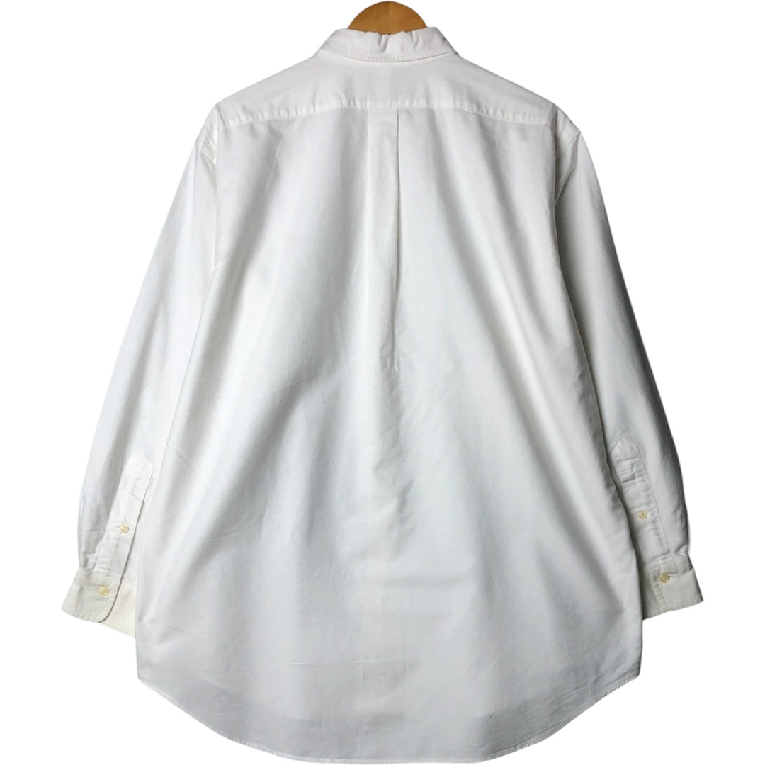 Ralph Lauren long sleeve button down shirt, men's size L cotton white type Vintage Second Hand