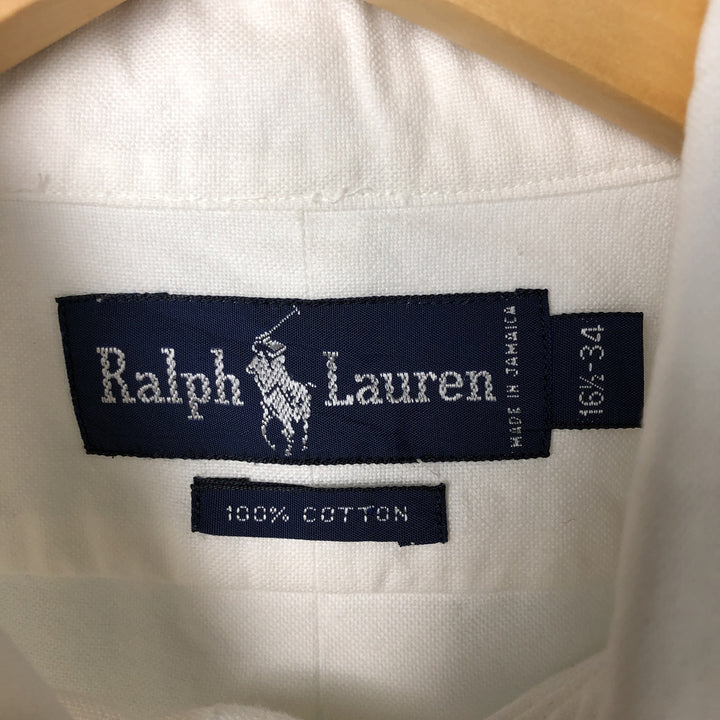 Ralph Lauren long sleeve button down shirt, men's size L cotton white type Vintage Second Hand