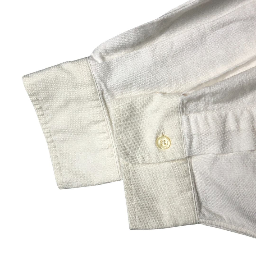 Ralph Lauren long sleeve button down shirt, men's size L cotton white type Vintage Second Hand