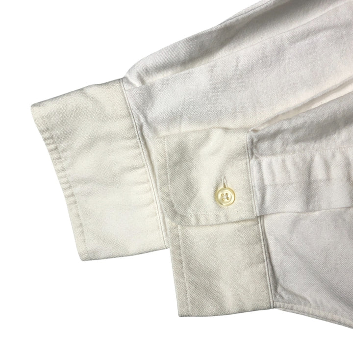 Ralph Lauren long sleeve button down shirt, men's size L cotton white type Vintage Second Hand