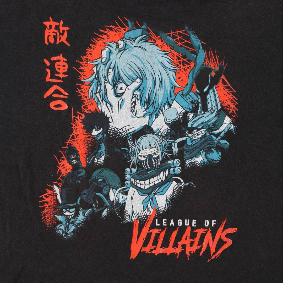 MY HERO ACADEMIA My Hero Academia Anime Character Print T-Shirt, Men's XL cotton black type Vintage Second Hand