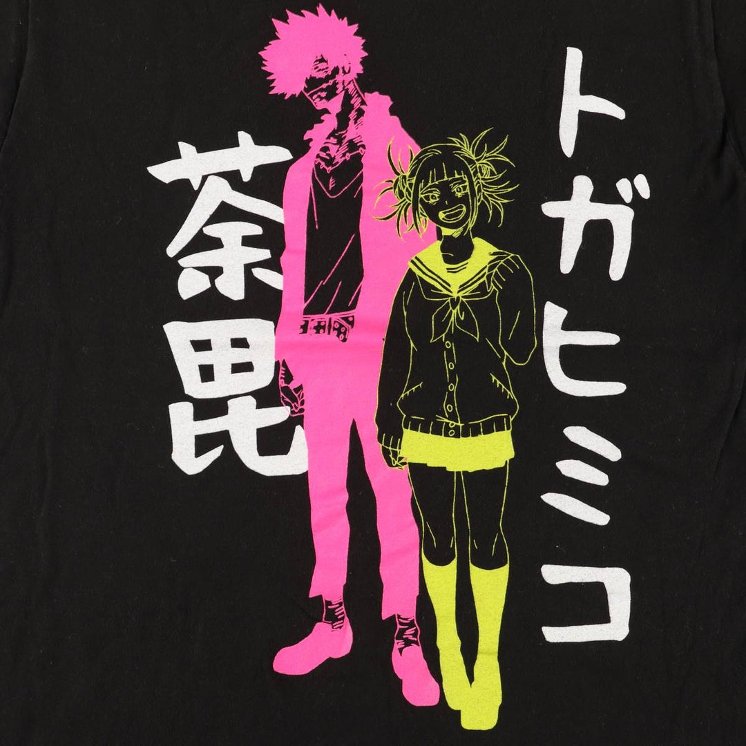 MY HERO ACADEMIA My Hero Academia Anime Character Print T-Shirt Men's M Size cotton black type Vintage Second Hand