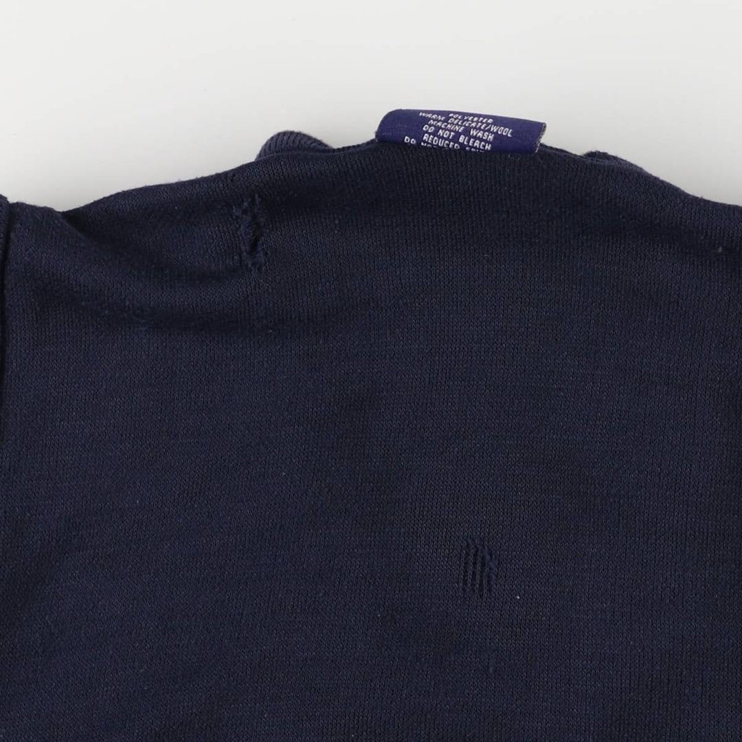 ELLIOTS V-neck knit vest, men's size M polyester navy blue type Vintage Second Hand