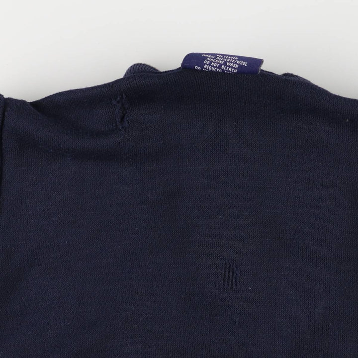 ELLIOTS V-neck knit vest, men's size M polyester navy blue type Vintage Second Hand