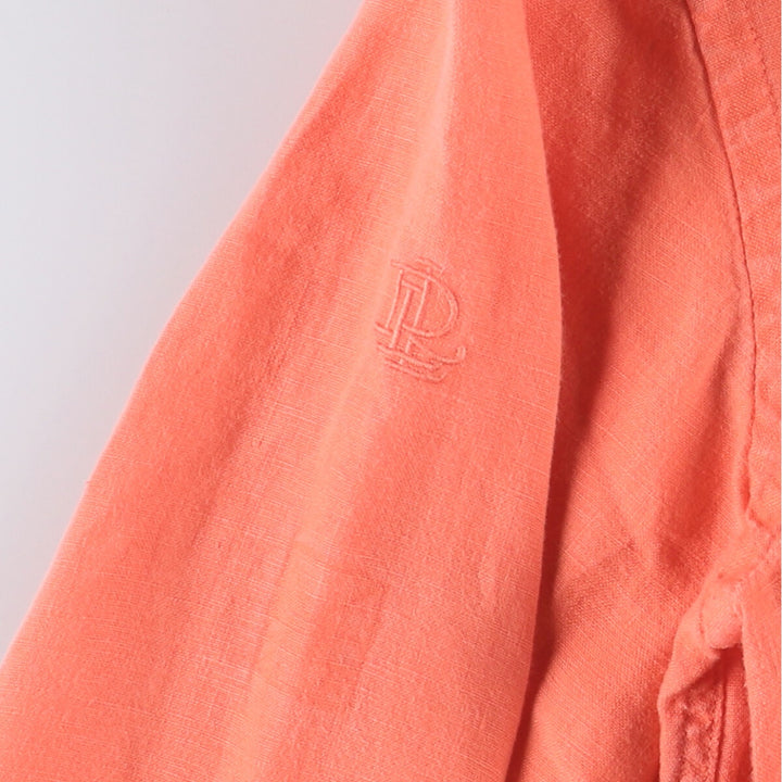 Ralph Lauren LAUREN Lauren long-sleeved shirt, women's size M unclear orange type Vintage Second Hand