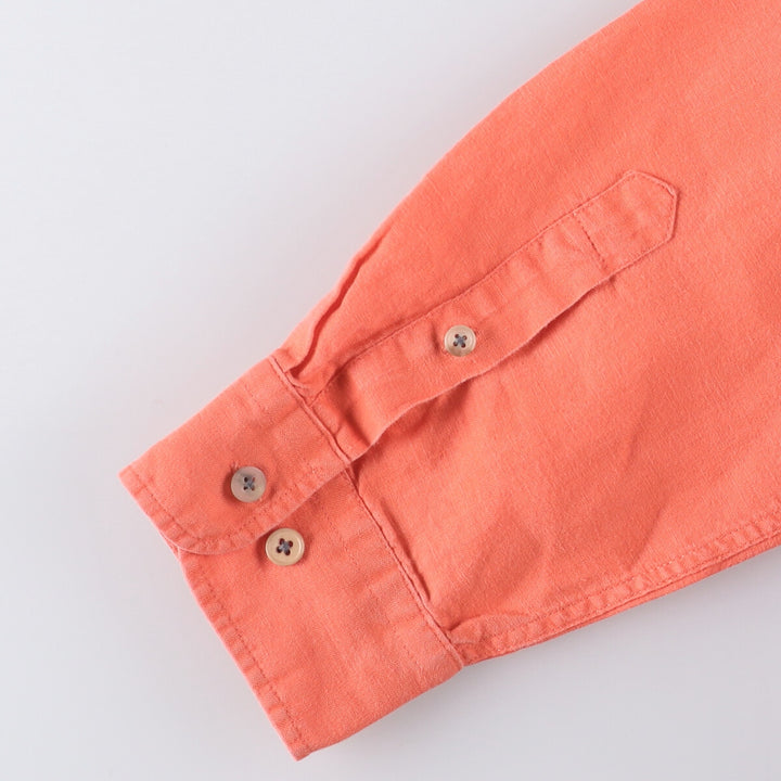 Ralph Lauren LAUREN Lauren long-sleeved shirt, women's size M unclear orange type Vintage Second Hand