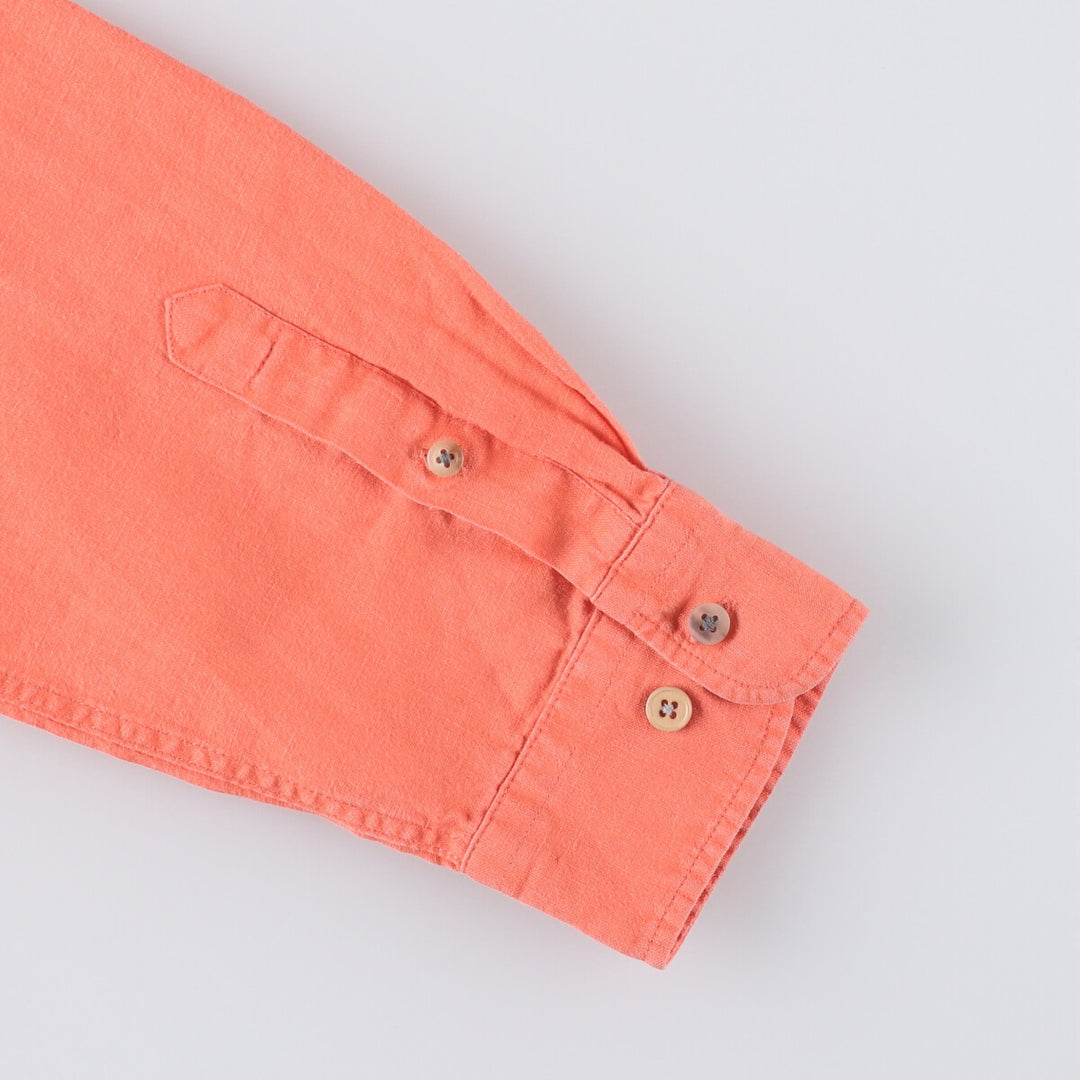 Ralph Lauren LAUREN Lauren long-sleeved shirt, women's size M unclear orange type Vintage Second Hand