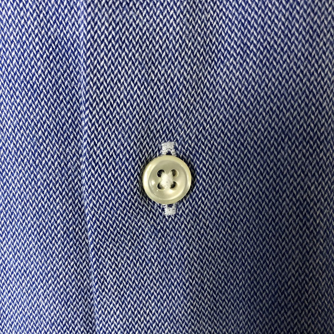 Ralph Lauren LAUREN long-sleeved button-down shirt, women's size XL cotton blue type Vintage Second Hand