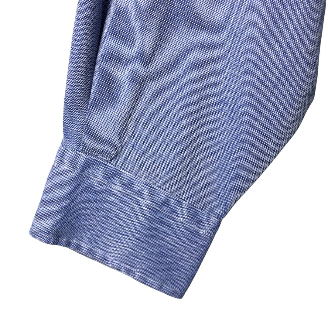 Ralph Lauren LAUREN long-sleeved button-down shirt, women's size XL cotton blue type Vintage Second Hand