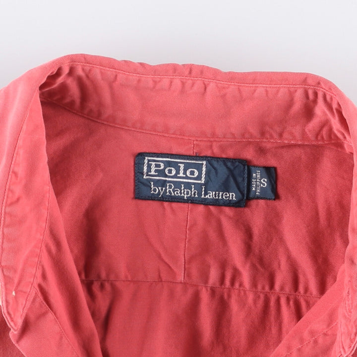 Ralph Lauren POLO by Ralph Lauren long-sleeved cotton shirt, men's size S cotton red type Vintage Second Hand