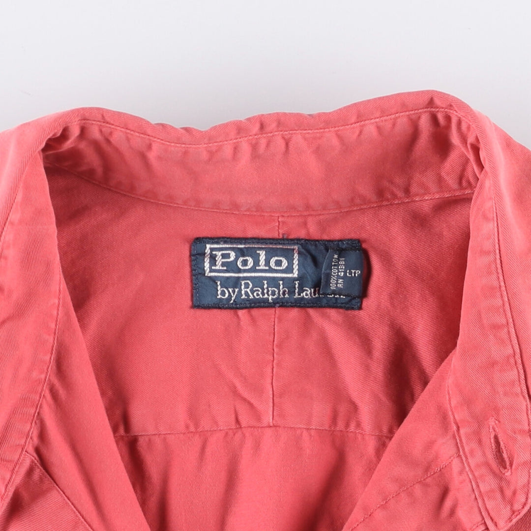 Ralph Lauren POLO by Ralph Lauren long-sleeved cotton shirt, men's size S cotton red type Vintage Second Hand