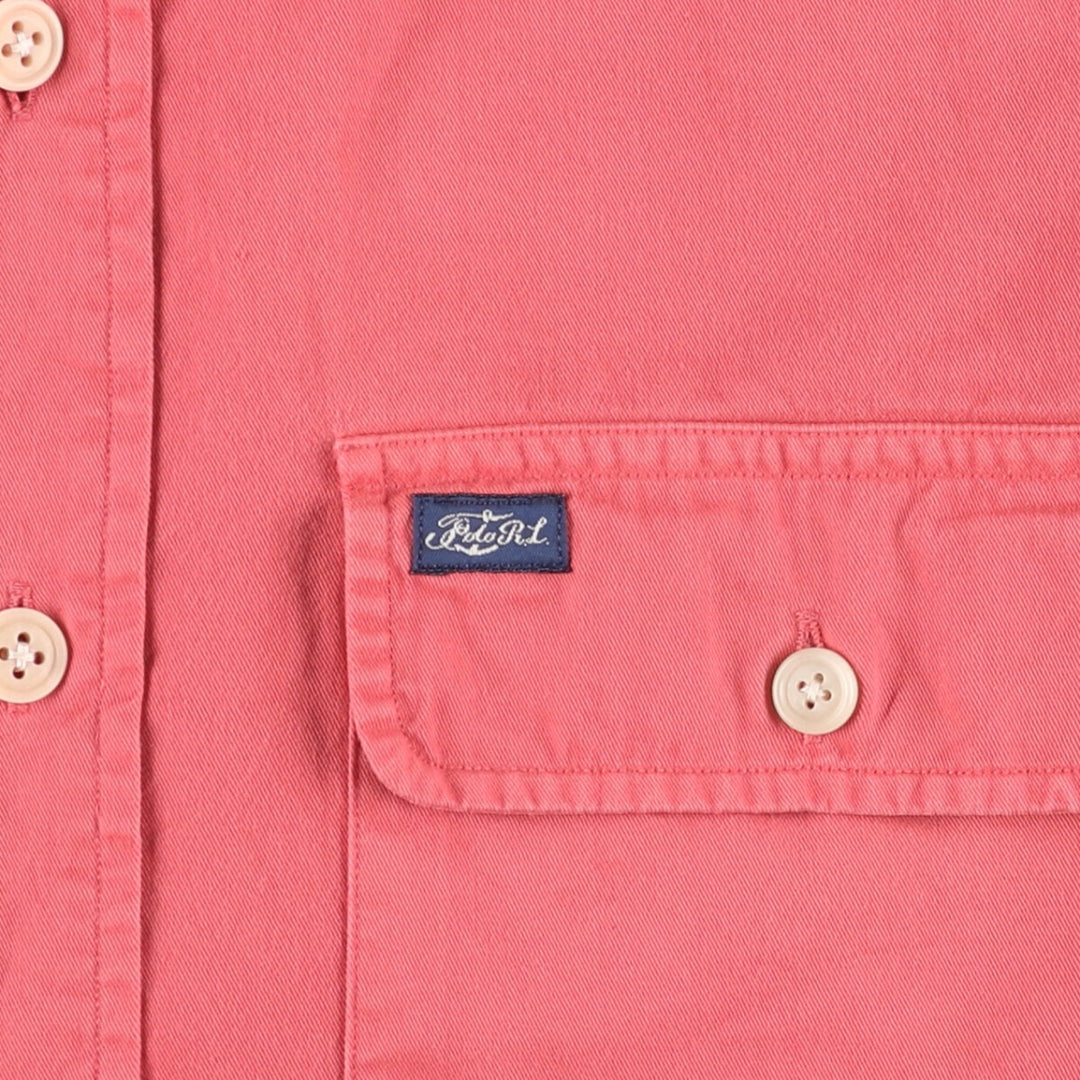 Ralph Lauren POLO by Ralph Lauren long-sleeved cotton shirt, men's size S cotton red type Vintage Second Hand