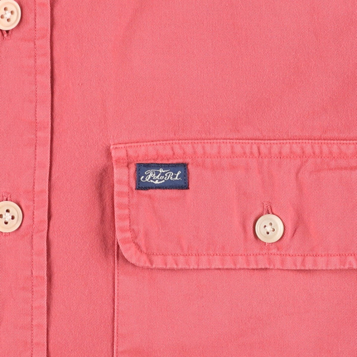 Ralph Lauren POLO by Ralph Lauren long-sleeved cotton shirt, men's size S cotton red type Vintage Second Hand