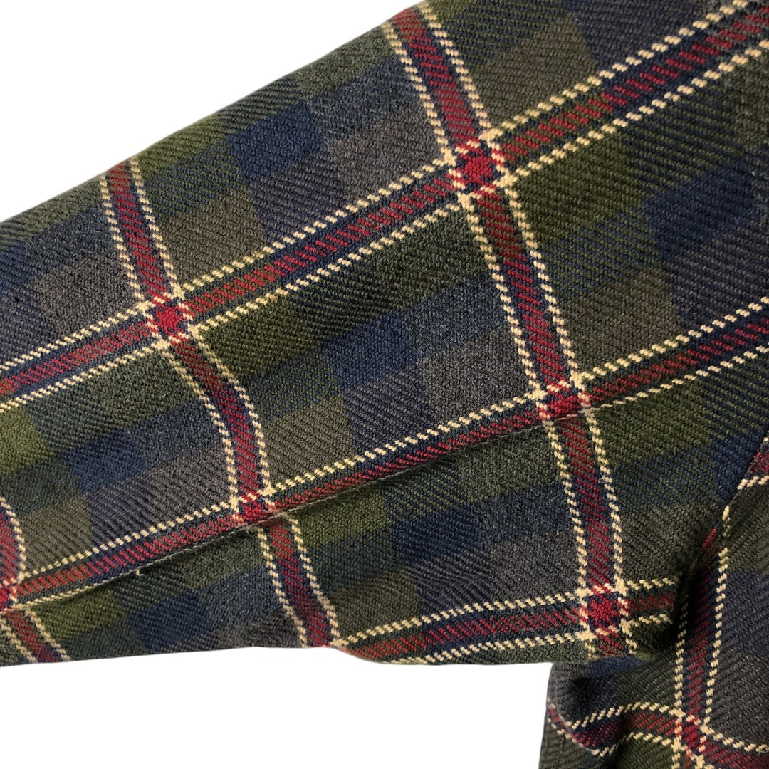 90s~00'S St. John's Bay Long Sleeve Heavy Flannel Check Shirt Men's XL Vintage cotton green type Vintage Second Hand
