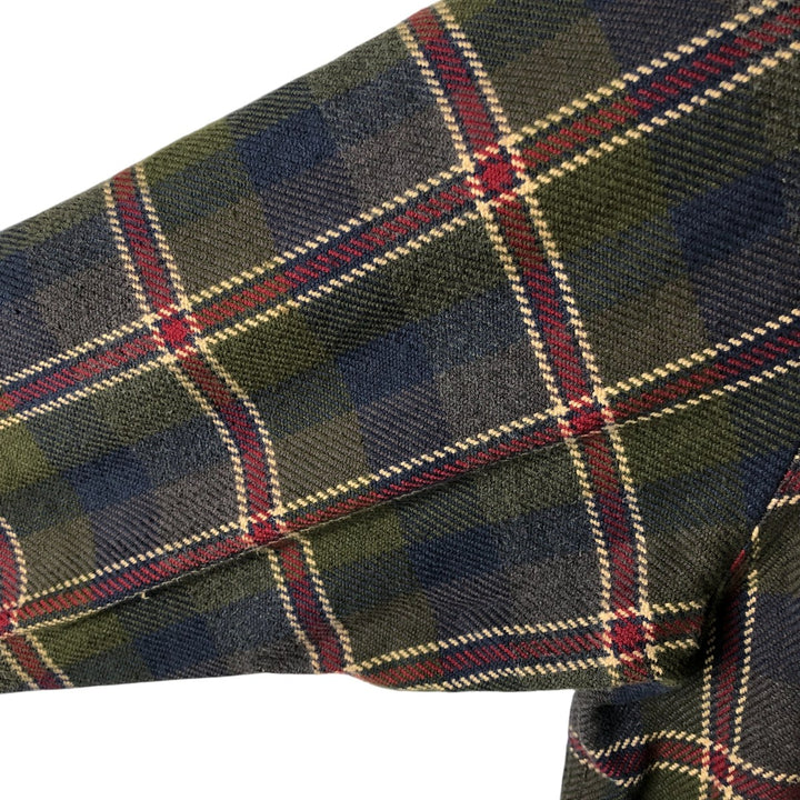 90s~00'S St. John's Bay Long Sleeve Heavy Flannel Check Shirt Men's XL Vintage cotton green type Vintage Second Hand