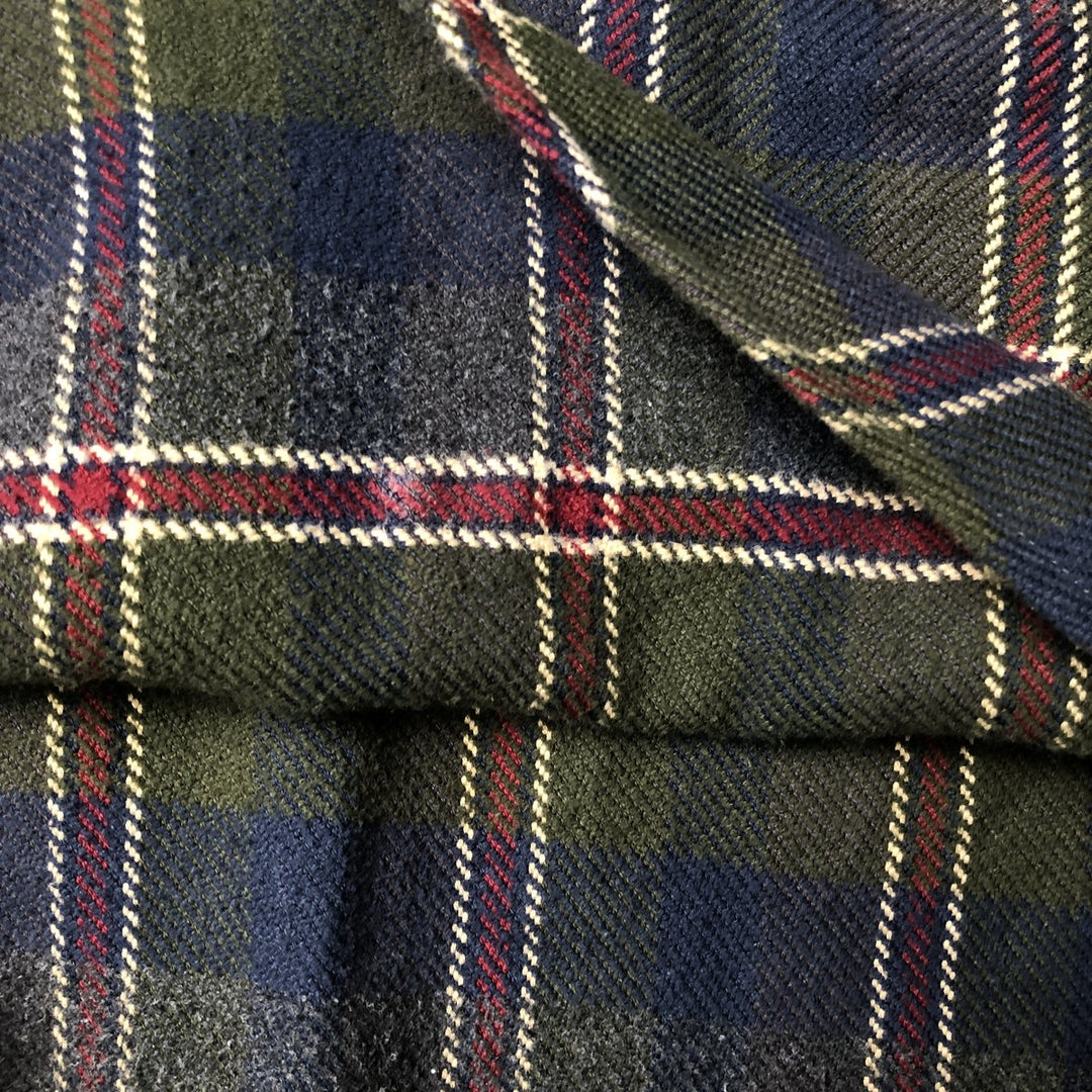 90s~00'S St. John's Bay Long Sleeve Heavy Flannel Check Shirt Men's XL Vintage cotton green type Vintage Second Hand