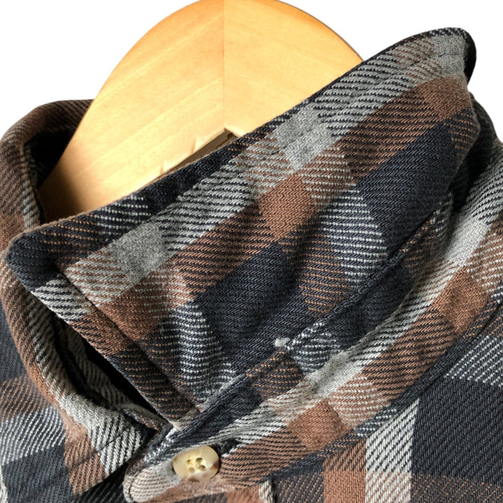 2000'S Carhartt long-sleeved flannel check shirt, men's size L cotton navy blue type Vintage Second Hand