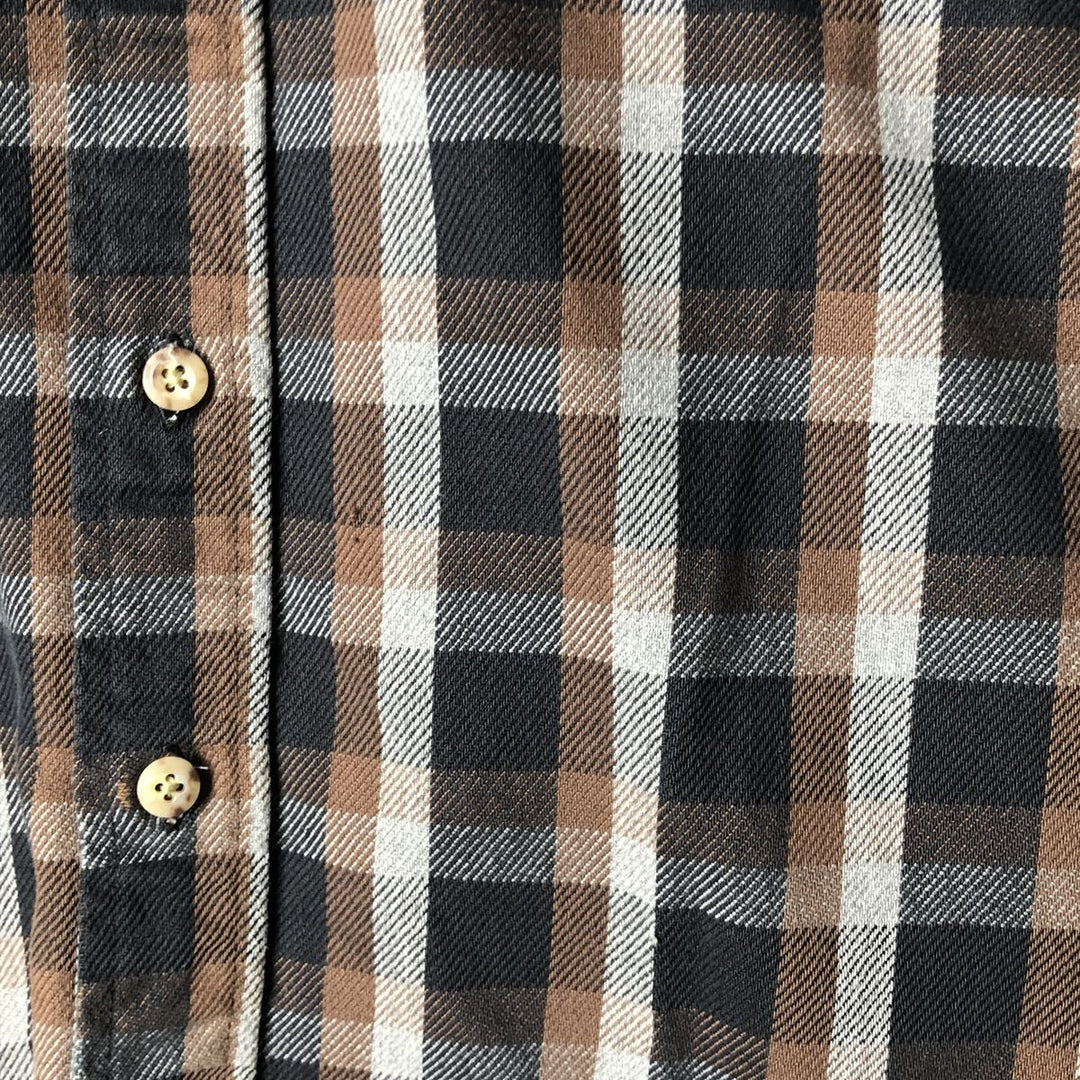 2000'S Carhartt long-sleeved flannel check shirt, men's size L cotton navy blue type Vintage Second Hand