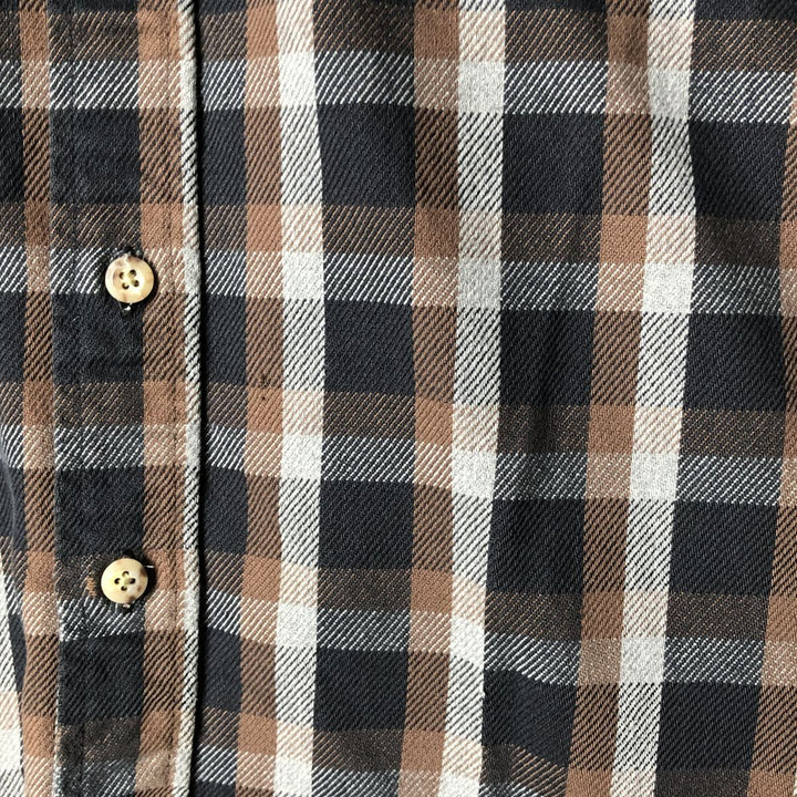 2000'S Carhartt long-sleeved flannel check shirt, men's size L cotton navy blue type Vintage Second Hand