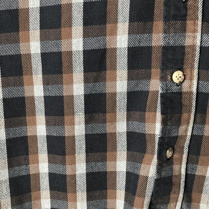 2000'S Carhartt long-sleeved flannel check shirt, men's size L cotton navy blue type Vintage Second Hand