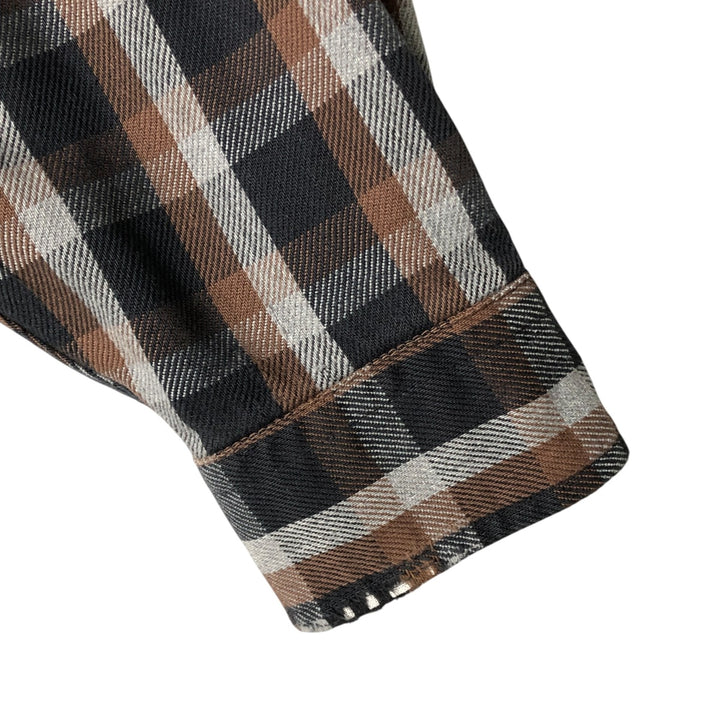 2000'S Carhartt long-sleeved flannel check shirt, men's size L cotton navy blue type Vintage Second Hand