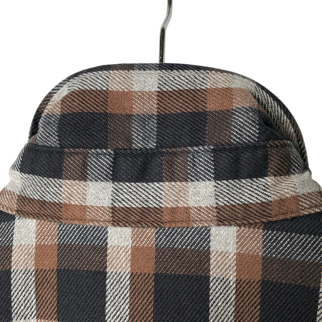 2000'S Carhartt long-sleeved flannel check shirt, men's size L cotton navy blue type Vintage Second Hand