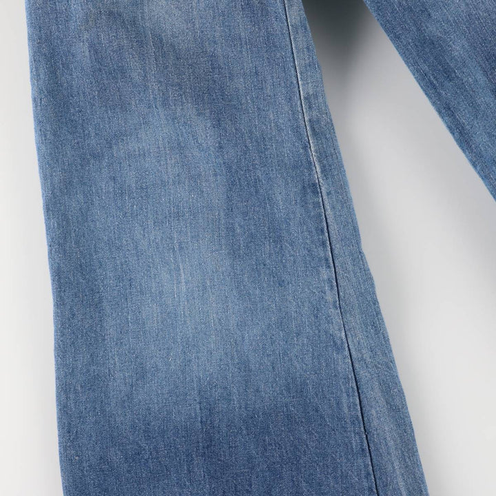 Vintage 1970'S UNKNOWN open-collar denim short-sleeve jumpsuit, women's size XS unclear blue type Vintage Second Hand